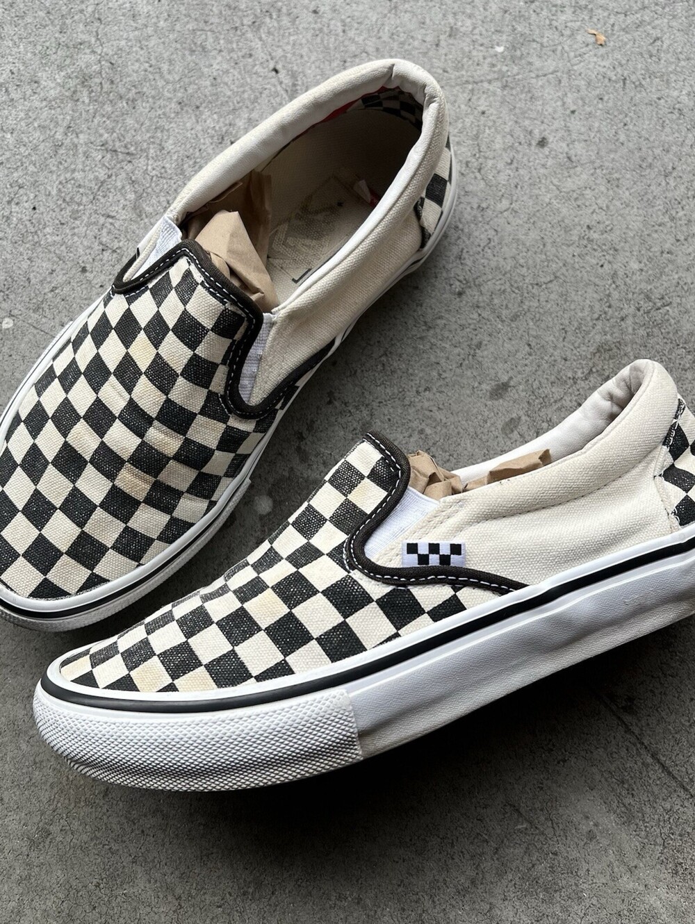 Vans Slip-On Pro Checkerboard Men's Size 8 Used Procush Black White